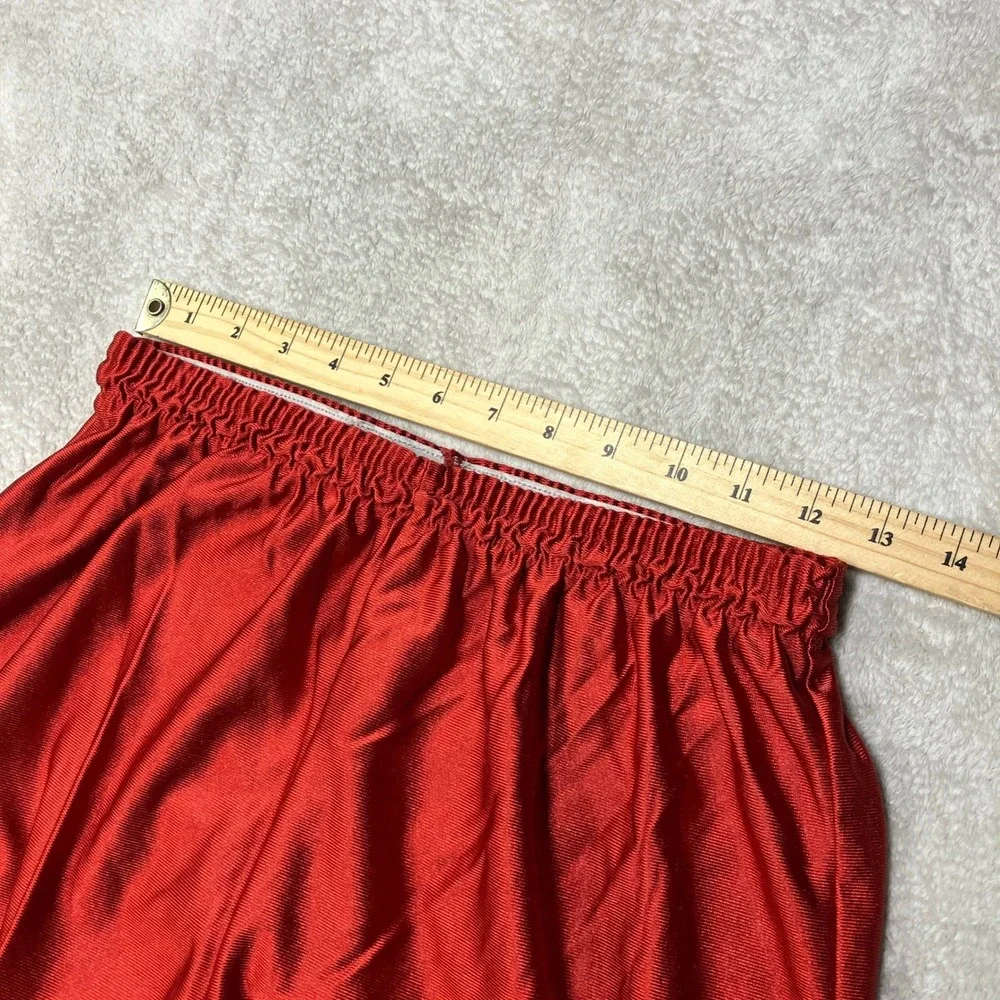 Vintage Red Shiny Silky Dazzle Basketball Shorts Made in Canada Mens Medium